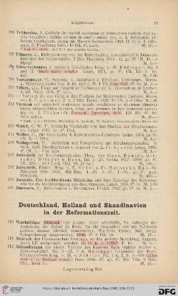 Deutschland, Holland und Skandinavien in der Reformationszeit (Nr.210-1022)