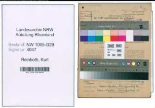 Entnazifizierung Kurt Reinboth , geb. 10.01.1909 (Bahninspektor)