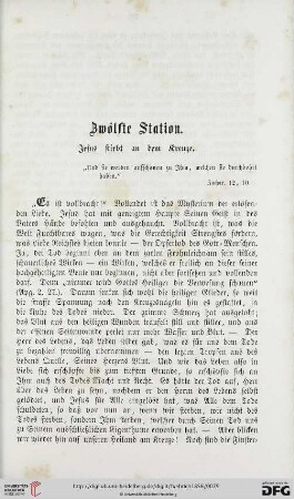 Zwölfte Station. Jesus stirbt an dem Kreuze
