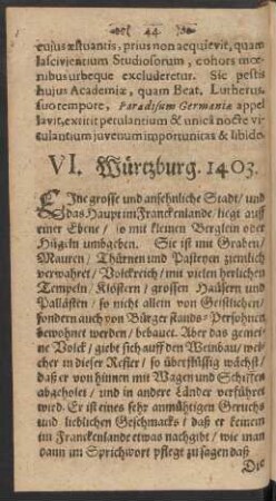 VI. Würtzburg. 1403