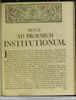 Notae Ad Proemium Institutionum