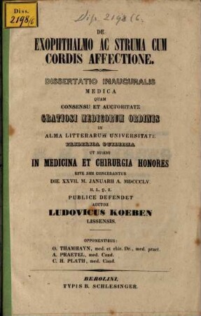 De exophthalmo ac struma cum cordis affectione