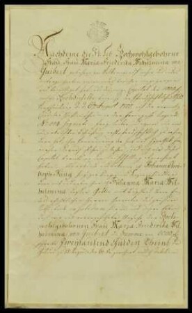Hypothek des Stadtregiments: Hypothek Jung für Frau v. Guibert; Haus Irrergasse; 2 Papiersiegel. Nürnberg.