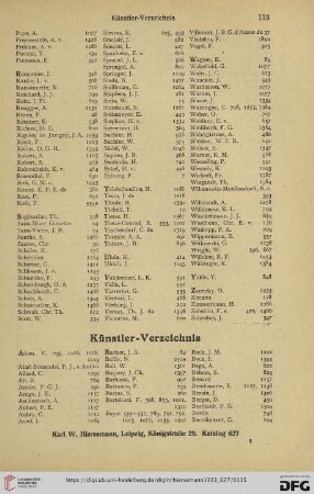 Künstler-Verzeichnis
