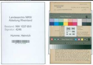 Entnazifizierung Heinrich Humme , geb. 03.06.1900 (Haendler)