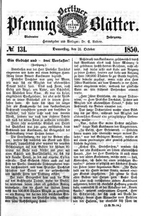 No. 131, Donnerstag, den 31. Oktober