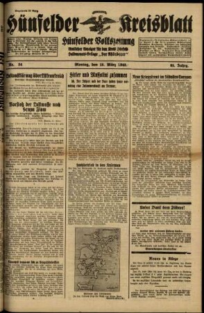 Ausgabe vom Montag, den 18. März 1940.