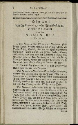 Erster Theil von der Etymologia oder Wortforschung.