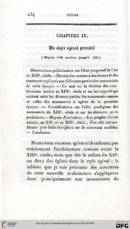 Chapitre IX: Du style ogival primitif