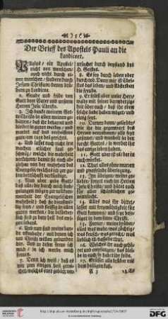 Der Brieff des Apostels Pauli an die Laodiceer