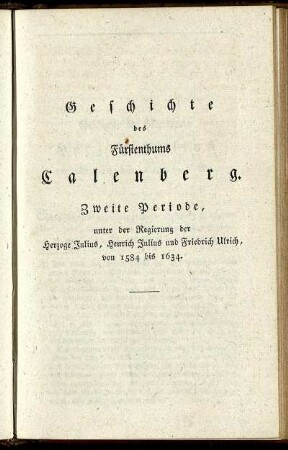 Geschichte des Fürstenthums Calenberg. Zweite Periode