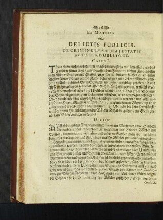 Ex Materia de Delictis Publicis.