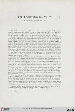 22: Per Leonardo da Vinci : la "Vergine delle Rocce"