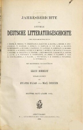 Jahresberichte für neuere deutsche Literaturgeschichte. 3. 1892