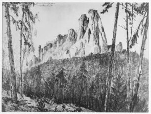 Bernkopf, Georg: Kleine Gansfelsen. Um 1940/1943. Zeichnung, bezeichnet "Georg Bernkopf"