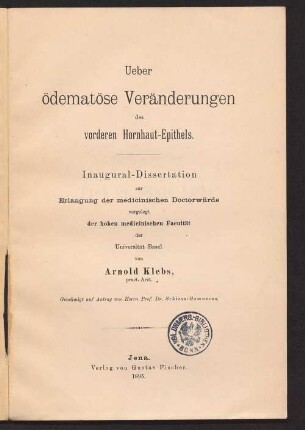 Ueber ödematöse Veränderungen des vorderen Hornhaut-Epithels