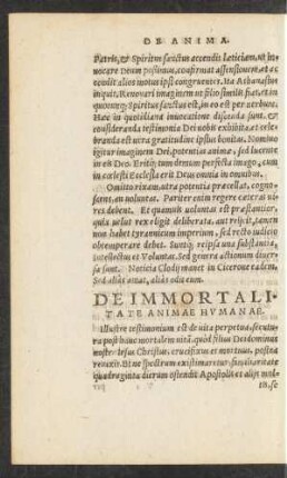 De Immortalitate Animae Humanae.