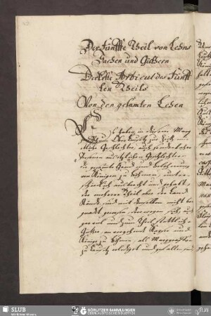 Der Fünffte Theil von Lehns Sachen und Güthern