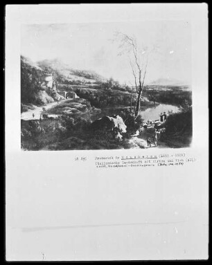 Zwei Landschaften — Italienische Landschaft mit Hirten und Reisenden