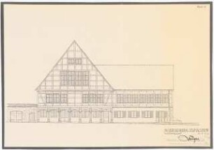 Machnower Schleuse, Kleinmachnow: Westansicht Schleusenkrug 1:100