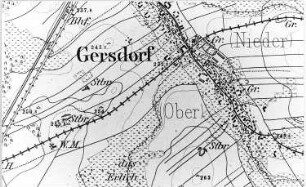 Haselbachtal-Gersdorf. Meßtischblatt, Sekt. Kamenz, 1883