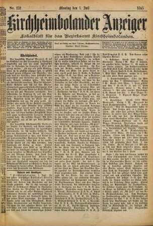 Kirchheimbolander Anzeiger : Göllheimer Anzeiger, Zellerthaler Zeitung, Eisenberger Anzeiger. 1895, 7/12