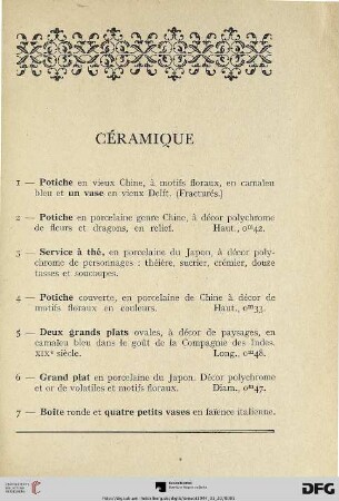Céramique (Nr. 1-9)