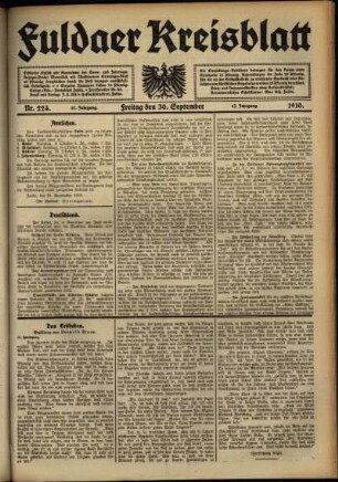 Ausgabe vom Freitag, den 30. September 1910.