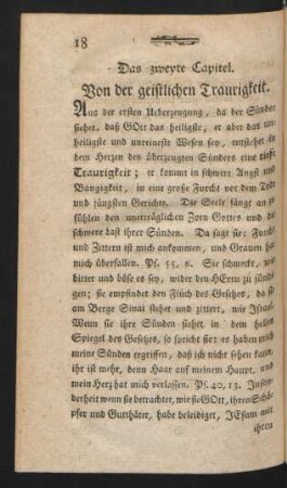 Das zweyte Capitel. Von der geistlichen Traurigkeit.