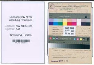 Entnazifizierung Hertha Smolarzyk , geb. 23.01.1903 (Postassistentin)