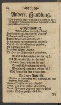 Anderer Handlung ... Erster [- Vierdter] Auftritt.