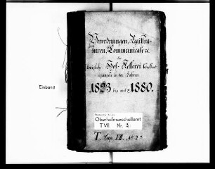 Verordnungen, Registraturen, Kommunikate wegen der Hofkellerei, Band a