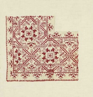 Gesticktes Bortenfragment mit pflanzlichen Ornamenten