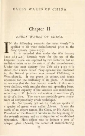 Chapter II. Early wares of China