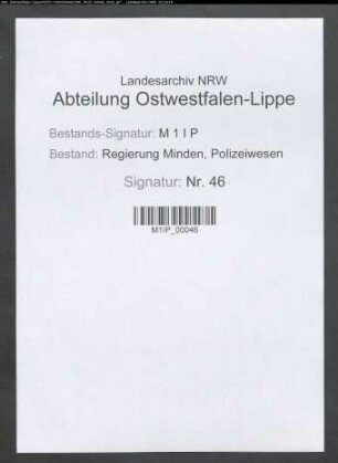 Polizeiverwaltung im Kreis Minden, Band 4