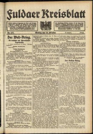 Ausgabe vom Montag, den 25. Oktober 1915.