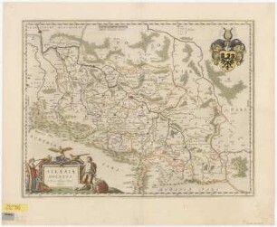 Karte von Schlesien, 1:950 000, Kupferstich, um 1635