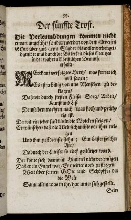 Der fünffte Trost. - Der achte und letzte Trost.