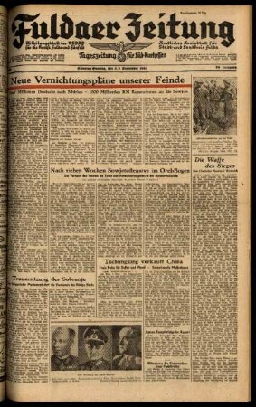 Ausgabe vom Sonntag, den 05. September 1943.