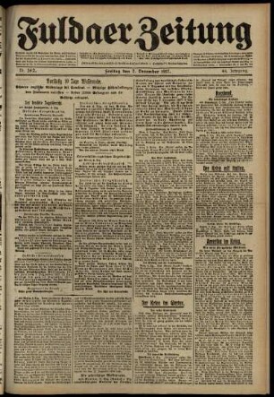 Ausgabe vom Freitag, den 07. Dezember 1917.