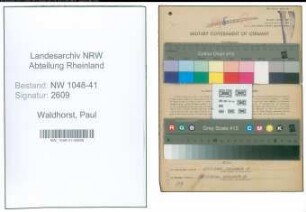 Entnazifizierung Paul Waldhorst , geb. 18.11.1921 (Polizist)