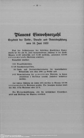 Plauens Einwohnerzahl