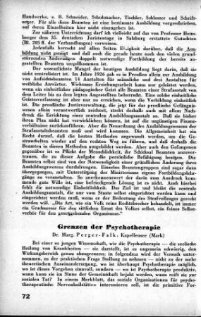 Grenzen der Psychotherapie