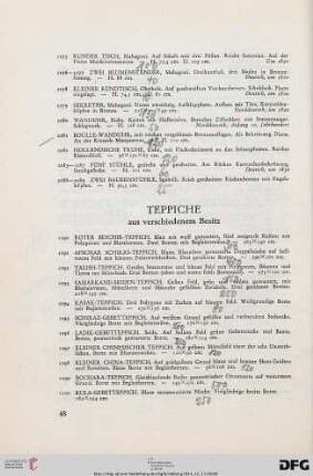 Teppiche (Nr. 1090-1114)