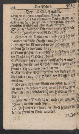 Der LXXXI. Psalm - Der XC. Psalm