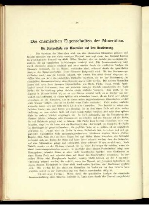 Die chemischen Eigenschaften der Mineralien