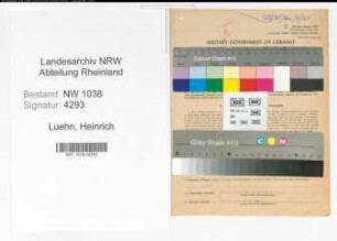 Entnazifizierung Heinrich Luehn , geb. 28.04.1911 (Bahnbeamter)