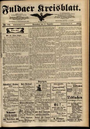 Dritte Ausgabe vom Samstag, den 17. Dezember 1904.