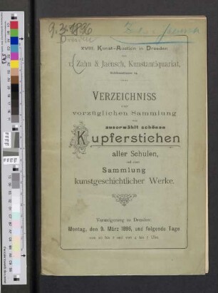 Kupferst. u. e. Slg. Kunstgeschichtl. Werke : 9.3.