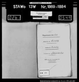 Exemtensteuer- Rolle der Commune Hüttenrode